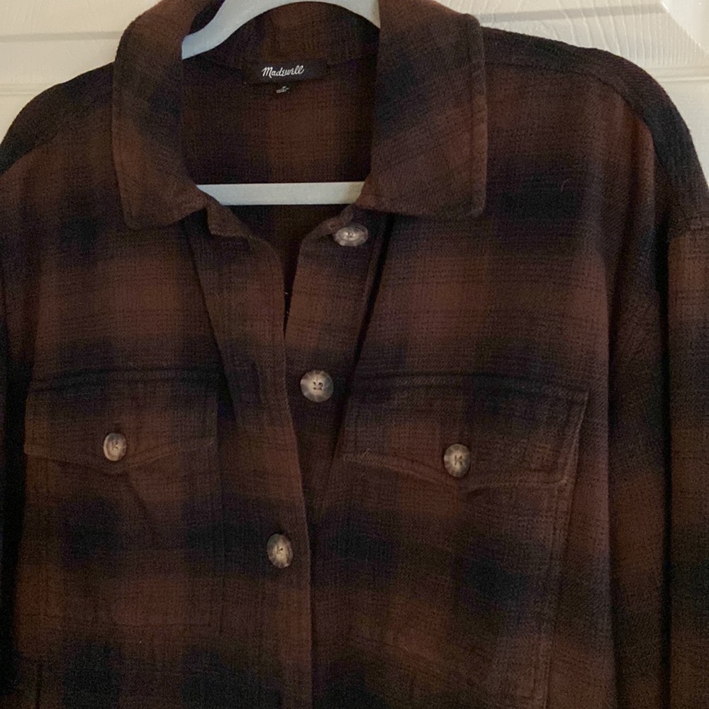 Madewell Brown Plaid Utility Jacket